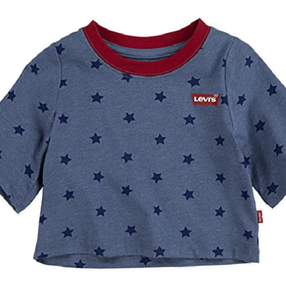 NEW Levi's Girls' High Rise Graphic T-Shirt Size 2T Blue Stars